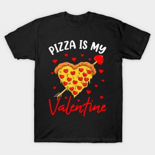 Pizza Is My Valentine Funny Valentines Day Heart Shape 2024 T-Shirt